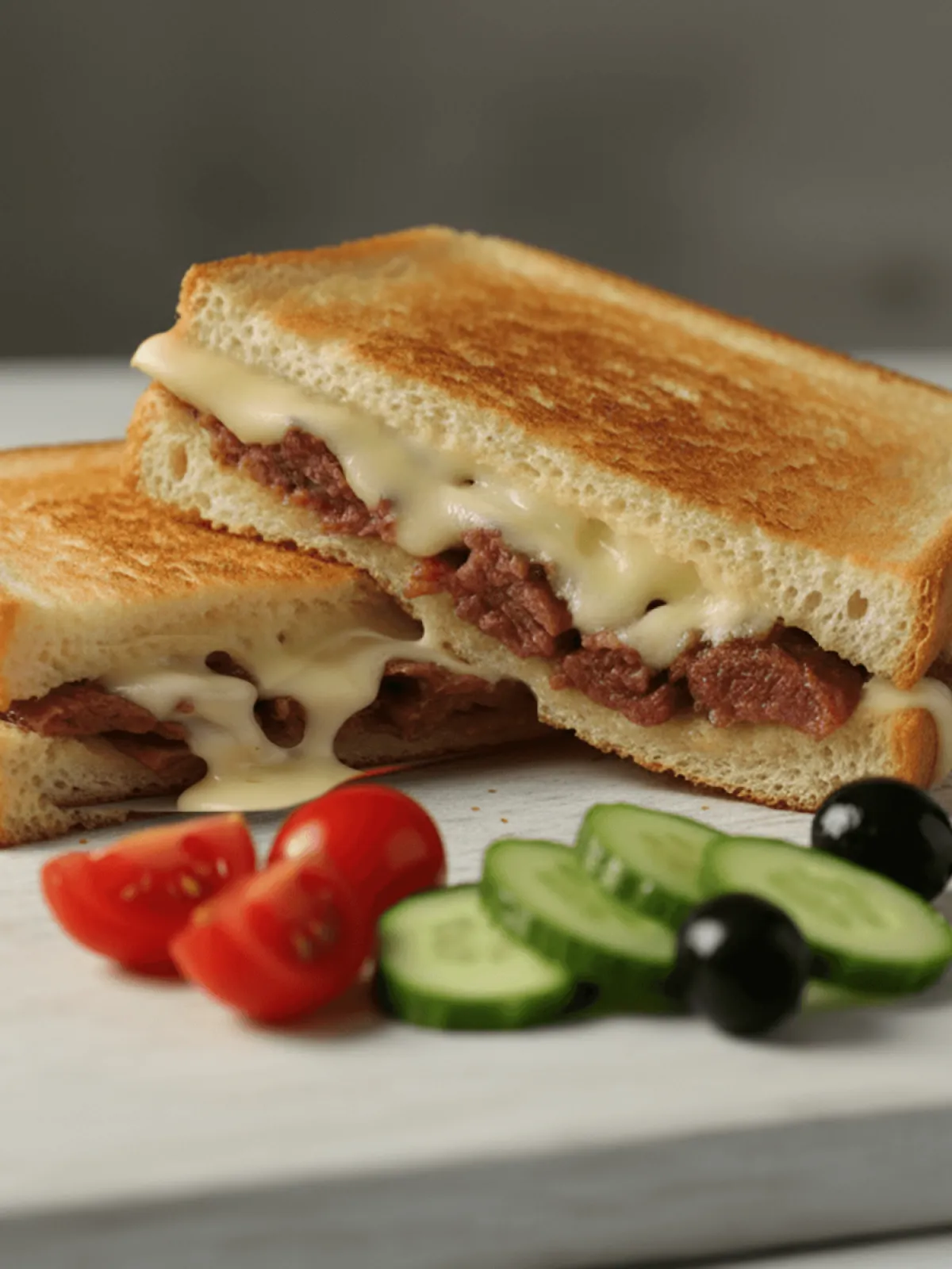 Kavurmalı Kaşarlı Tost